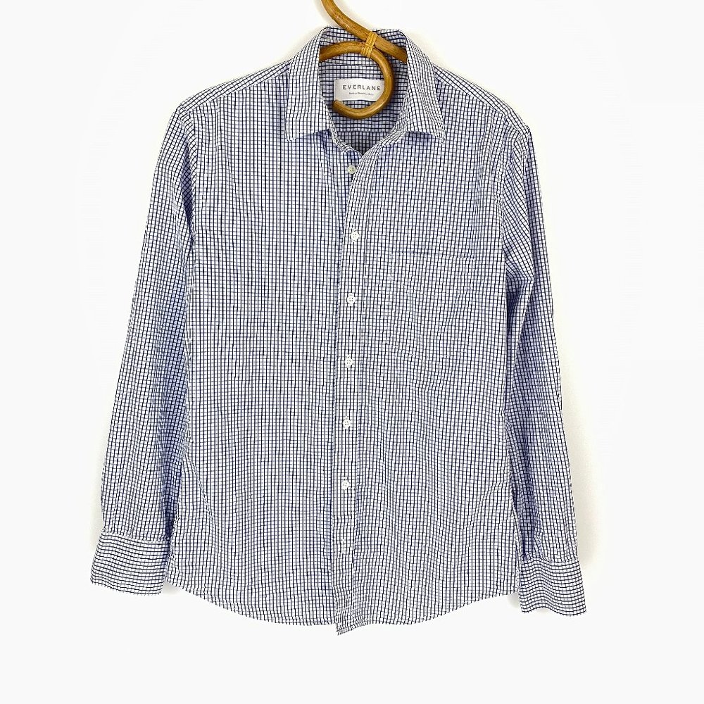 Everlane Button Long Sleeve Shirt Plaid Blue XS